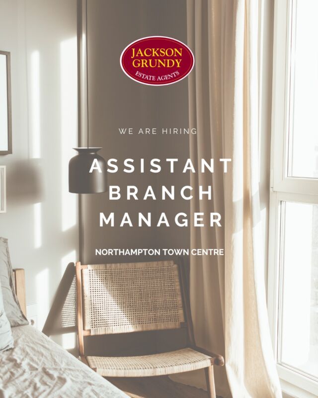 JOIN OUR TEAM 🏆

Key Responsibilities
- Assist the Branch Manager in the day-to-day management of the office
- Carry out property valuations & win new instructions
- Oversee the sales pipeline, ensuring smooth progression & communication
Support, mentor, & help train junior staff & negotiators
- Ensure the branch meets performance targets & delivers excellent customer service
- Conduct property viewings when necessary & follow up promptly
- Maintain accurate records & ensure compliance with company policies & industry regulations
- Step in to manage the branch in the Branch Manager’s absence

Skills & Experience Required
- Proven experience in estate agency, ideally in a senior negotiator or supervisory role
- Strong understanding of the local property market
- Excellent communication, leadership, & interpersonal skills
- Target-driven with a proactive & professional approach
- Full UK driving licence 

This is a full time position 

Drop us a DM or email headoffice@jacksongrundy.co.uk
#jointheteam #estateagents #northamptonshire